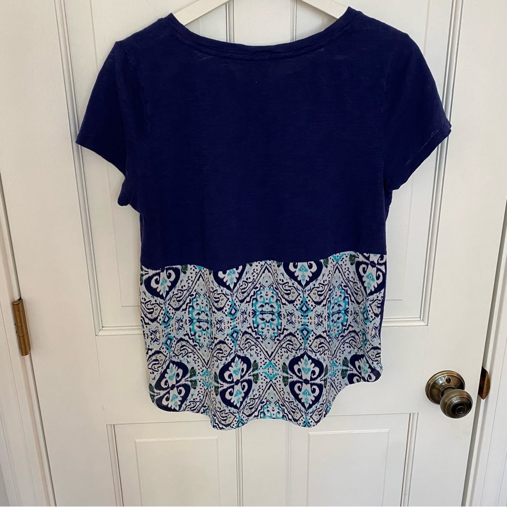 Express Navy Color Block Tee - Picture 4 of 5
